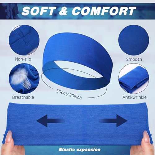 18 Pcs Sports Sweatbands for Men Women Camo Headbands Workout Non Slip Headbands Breathable Head Band Fitness Stretchy Unisex Hairband for Yoga Running Cycling Ball - color: Bright Colors