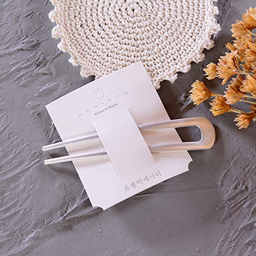 [2 Pack] Benefree U-Shape Hairpins, Bride Hair Accessories Hair Pins Clip Vintage Hair Stick,Hairstyle Chignon for Women Girls-Silver - color: 2P Silver