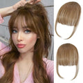 ELEFOCUS Clip-in bangs - 100% human hair bangs clip 6# clip-in bangs extensions fake bangs real hair thin bangs hair clip bangs wig with sideburns curved bangs suitable for daily wear - color: 6#, size: Wispy Bangs