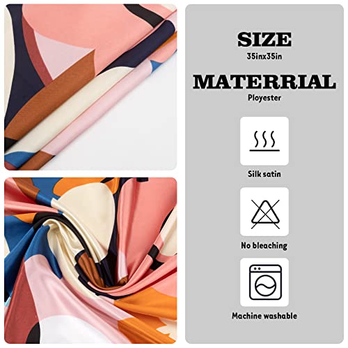 NZKNP Silk-Like Head Scarf - Women's Bandana Wraps - color: 12-colorful Flowers, size: 35"*35"