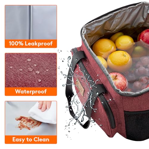 Lifewit Large Lunch Bag, Insulated Lunch Box, Soft Cooler Cooling Tote for Adult Men Women, Burgundy 24-Can (15L) - color: Burgundy, size: Large(15L)
