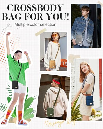 SEAFEW Mini Crossbody Bag Shoulder Bag for Men, Small Messenger Satchel Bag for Women - color: Green - Standard