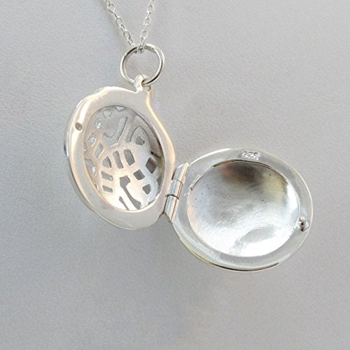 FashionJunkie4Life Sterling Silver Oval Locket Necklaces for Women, 18" Cable Chain - style: Celtic Knot
