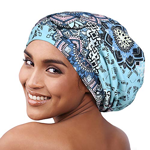 Alnorm Slouchy Striped Beanie Hat Comfortable Headwrap Cap - color: Grilles