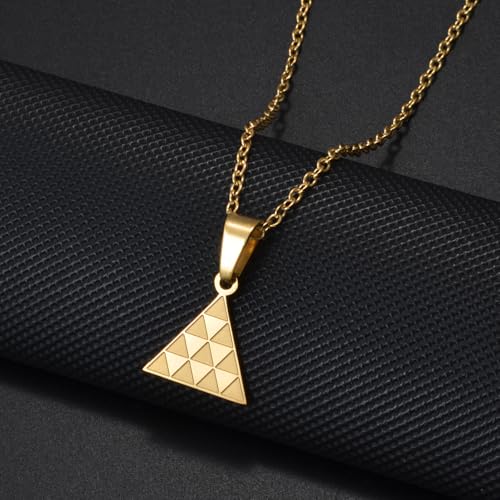 Pintadera Canaria Spain Traditional Ethnic Symbols Pendant Necklaces For Woman Jewelry - color: Gold Color 5