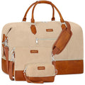 ITIEZY Weekender Overnight Bag for Women - Large Travel Duffel Bag with Shoe Compartment, Gym Duffel Bag Hospital Bag Carry On Tote Bags for Airplanes with Crossbody Bag Toiletry Bag 3Pcs Set - color: 8a-Off White