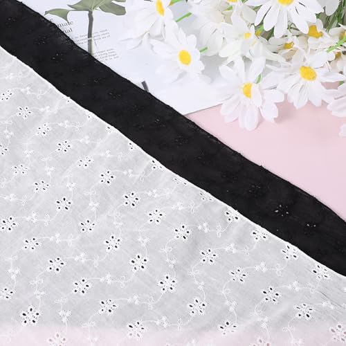 Black Lace Bandana Headband Scarf White Eyelet Lace Bandana Hair Scarf Triangle Headscarf for Women Flower Eyelet Hair Kerchief for Sweet Women Boho