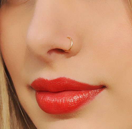 Briana Williams Fake Lip Piercing Fake Lip Ring Fake Nose Ring Fake Nose Piercing Faux Lip Rings Fake Snake Bite Piercing Clip on Non Piercing Double Cartilage Helix Earrings Ear Cuff for Women Men - color: E -8pairs silver & black