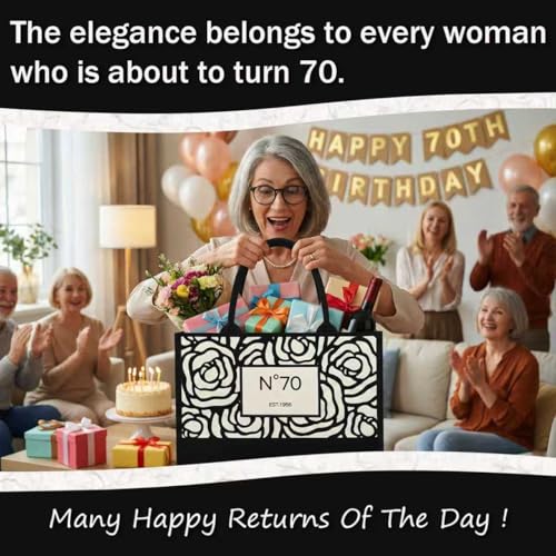 50th/60th/70th/40th/30th/80th Birthday Gifts for Women Her, Birthday Gifts Tote Bag for Mom Wife Aunt Friends - style: 70th
