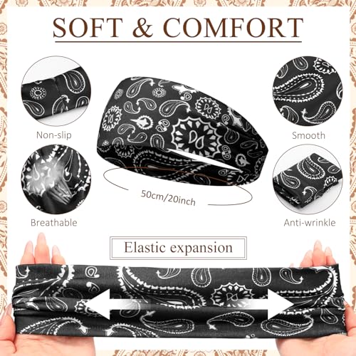 18 Pcs Sports Sweatbands for Men Women Camo Headbands Workout Non Slip Headbands Breathable Head Band Fitness Stretchy Unisex Hairband for Yoga Running Cycling Ball - color: Fresh Colors