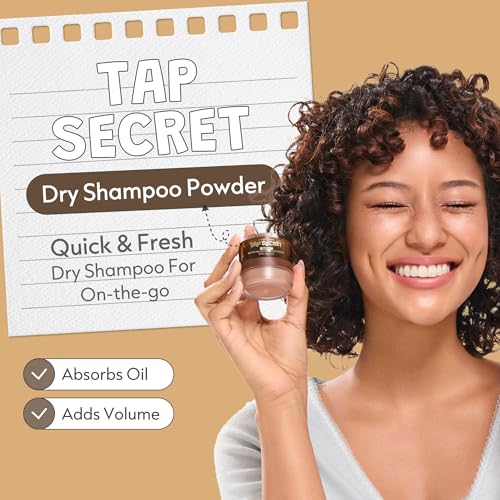 I DEW CARE Tap Secret Mattifying Dry Shampoo Powder - Hydrating Dry Scalp Shampoo for Oily Hair with Biotin & Black Ginseng - Travel Size & Vegan-Friendly Korean Hair Care 0.24oz (Brown V2) - color: Brown, size: 0.24 Ounce (Pack of 1)