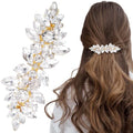 Joez Wonderful Rhinestone Hair Barrettes Clips for Women, White | Sparkly flower hair barrette accessories, non-slip, alloy made, for weddings, birthdays, parties, engagements, balls, brides - color: Rhinestone Butterfly White