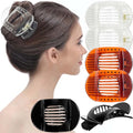 RC ROCHE 6 Pcs Flat Claw Hair Clips for Women Thick Hair French Round Duckbill Square Secure Strong Hold Grip Clamps Barrettes Curved No Slip No Crease Styling Cute Jumbo XL, Large Clear Brown & Black - color: (Large) Clear Brown Black