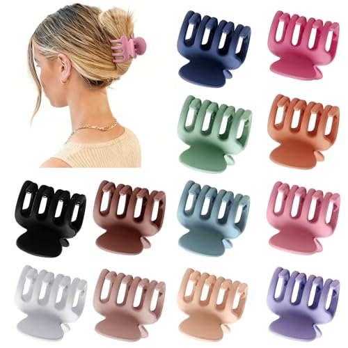 Sisiaipu 12Pcs Hair Clips for Women 1.8 Inch Small Claw Clips for Thin Hair Medium Hair Claw Clips for Thick Hair Accessories for Women Girls (Colorful) - color: Colorful