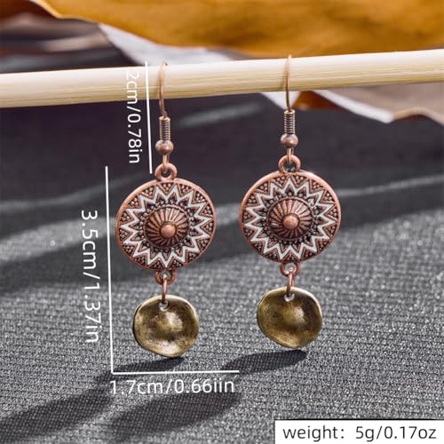 Handmade 70s 80s Retro Bohemian Teardrop Pearl Hollow Flower Wooden Leverback Dangle Drop Earrings Disc Round Bead Hook Earrings For Women
