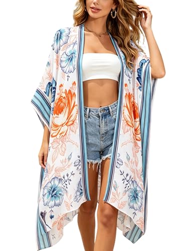 Breezy Lane Kimonos for Women Swimsuit Coverups Beach Cover Up Swimwear Cardigan Summer - color: Bright Fresh