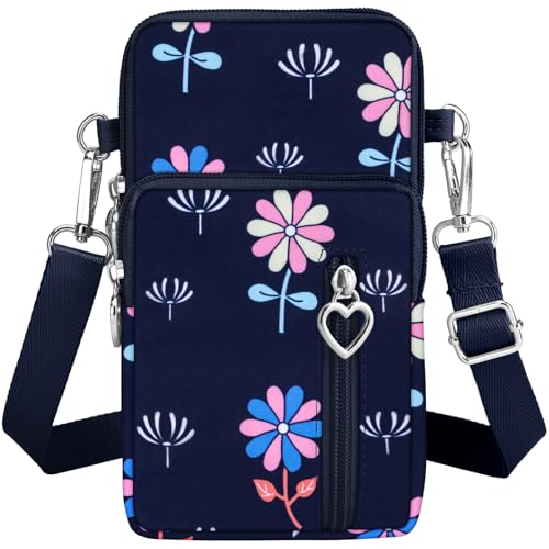 BIAOTIE Lightweight Small Crossbody bags Cell Phone Purses Travel Pouch Shoulder Bag for Women - color: Dark Blue-fl