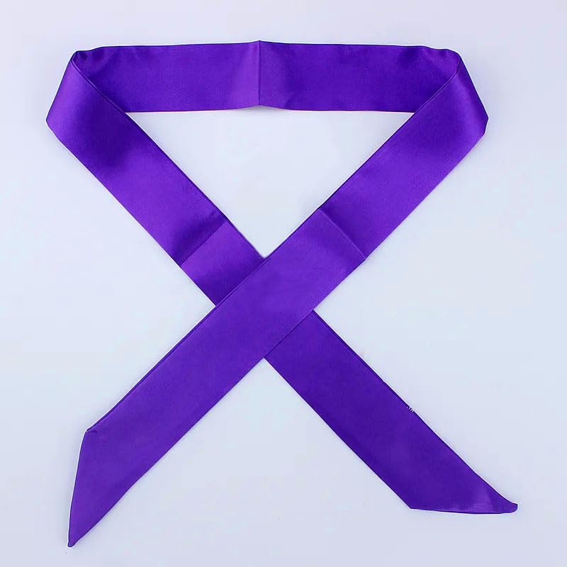 10 Pcs Long Thin Small Skinny Scarf Satin Neck Tie Ribbon Choker for Women Girls - color: Dark Purple