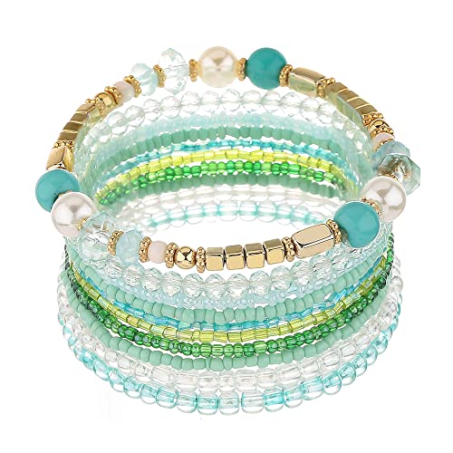 6 sets Bohemian Multilayer tassels bracelet Handmade Wrap Bracelets Bangle Jewelry Bracelets for Women - color: JA6-4