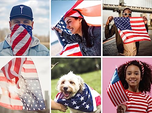 Gift Packaging Bandana for Men Women - 100% Cotton, Paisley, 22x22 In, 1 Pack - Large Bandanna Handkerchief Cowboy Hanky - color: Red White and Blue