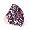 Women Ring - 32mm Turkish Style Gemstone Women Jewelry J0769 - color: Purple