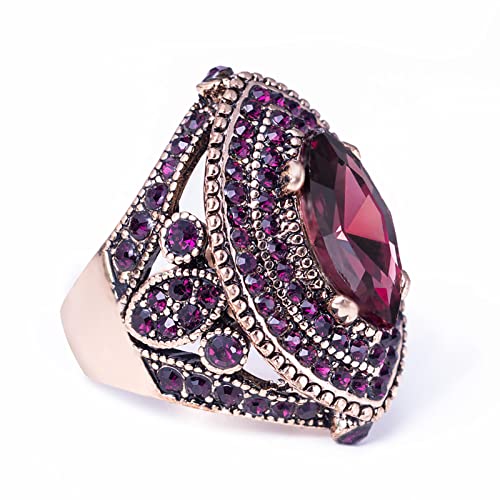 Women Ring - 32mm Turkish Style Gemstone Women Jewelry J0769 - color: Purple