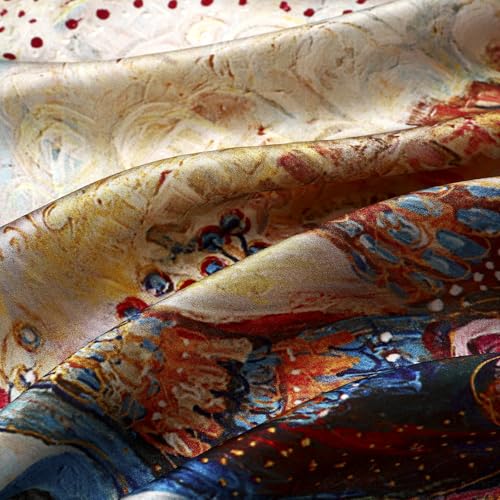 STARWHISPER 100% Pure Mulberry Silk Square Scarf-27''x27 Lightweight Hair Scarves Headscarf Night Sleeping with Gift Packed - color: Birdsong