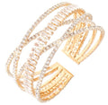 Rhinestone Bracelet for Women MultiLayer Crystal Cuff Bracelet Strand Layered Bracelet - color: Gold 4