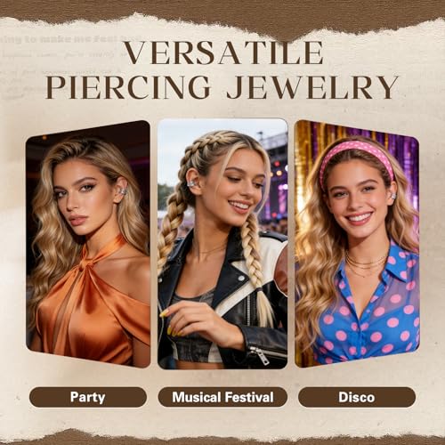 Gothic Ear Cuffs Helix Cartilage Clip on Goth Ear Cuff Stainless Steel Hypoallergenic Earrings for Women Men Non Piercing Gold & Silver Fake Earring Lightweight Punk Jewelry Gift - color: K7-Edgy Design Silver 3