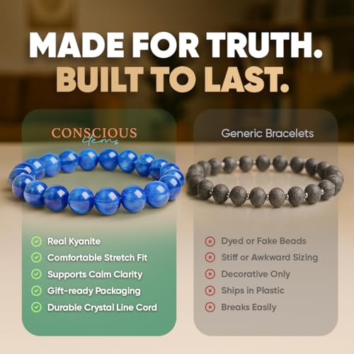 Conscious Items Spiritual Bracelets for Women & Men, Healing Crystal Bracelet with Natural Stones for Meditation, Chakra Alignment & Inner Transformation - style: My Truth, My Power