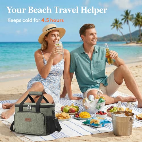 Lifewit Large Lunch Bag, Insulated Lunch Box, Soft Cooler Cooling Tote for Adult Men Women, Dark Green 24-Can (15L) - color: Dark Green, size: Large(15L)