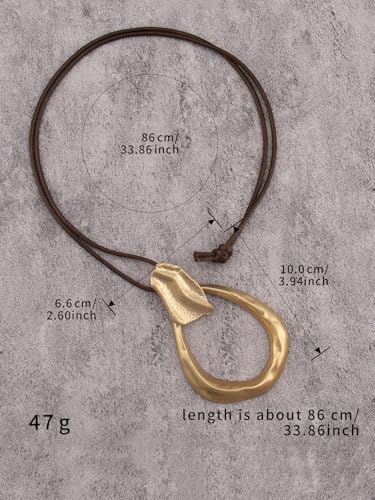 Bohemian Necklaces for Women Long Leather Necklace with Large Pendant Chunky Boho Hippie Jewelry Pendant Chocker Necklace - style: Bohemian Layered Necklace