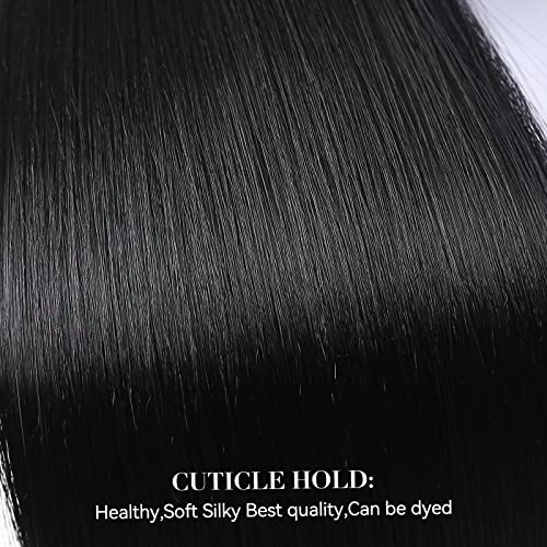Black Hair Extensions Straight Clip in Hair Extensions Clip ins - Soft and Thick (20 Inches, 4Pcs, #1B) - color: 1B# - Black