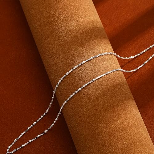 MIDEEO Gold/Silver Ankle Bracelets for Women,14K Gold Anklets for Women Waterproof Cuban Link Heart Beads Herringbone Rhinestone Anklets Set Layered Anklet Bracelets for Women Gold Jewelry Gift - style: 2 Layers Anklet A-Sliver