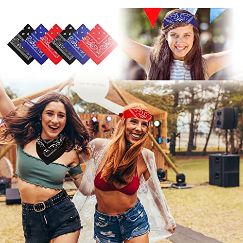 Handepo 150 Pcs Bandanas Bulk, Colorful Paisley Bandanas Unisex Head Wrap Scarf Cowboy Headband Handkerchief - color: Fresh Color