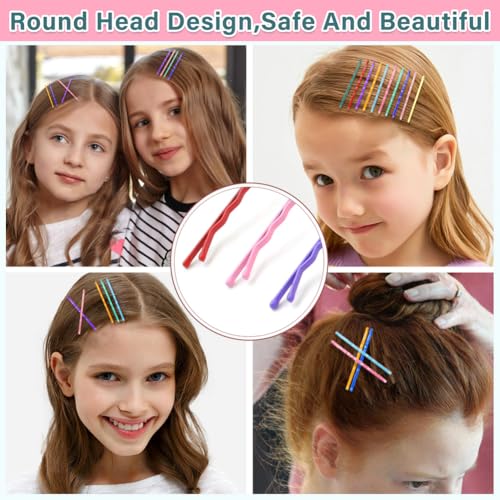 150 Pcs 2.2 Inch Mix Colorful Bobby Pin for Girls Women, Hair Pins with Cute Box, Colored Bobby Pins for Hair, Bobby Hair Pins Great for All Hair Types - color: Multi-colored(2.2Inch)