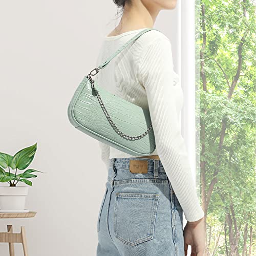 Loiral Small Purse for Women, Retro Classic Tote HandBag Shoulder Bags Clutch Purse - color: Light Green