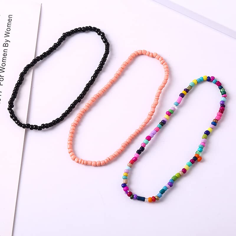 Fuqimanman2020 17Pcs Elastic Beaded Handmade Bracelets Bohemian Stackable Beaded Stretch Bracelets Colorful Rainbow Seed Beach Anket Bracelet Set Summer Jewelry for Women - color: 17 Pcs