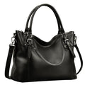 HESHE Genuine Leather Purses and Handbags for Women Tote Shoulder Bag Satchel Purse Top Handle Bags Hobo Crossbody Purse - color: Black, size: Medium
