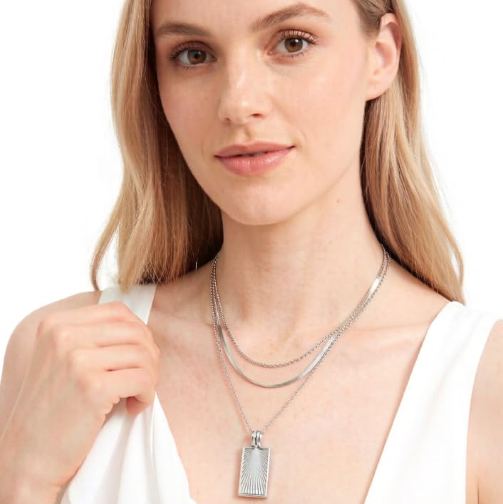 BBV Layered Gold Necklaces for Women Stackable Dainty 14K Gold Plated Silver Chain Necklace Layering Cute Fashion Pendant Choker Necklaces Trendy Jewelry Set Gifts for Women - color: silver, style: Rope twist snake chain O-ring chain texture