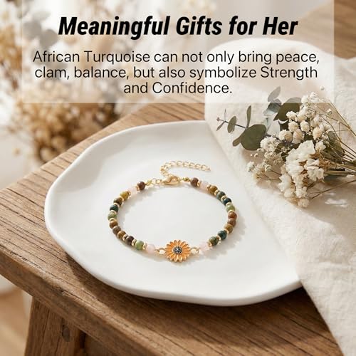 Sunflower Gifts for Women, Gifts for Women Bracelet, Symbol of Positivity Strength and Love, Inspirational Sunshine Jewelry, Birthday Christmas Thank You Gift, Friends Daughter Coworkers - style: Sister