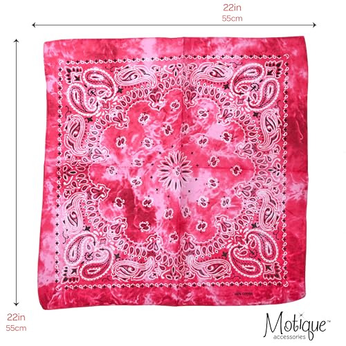 Motique Accessories Modern Tie Dye Bandana - color: Hot Pink