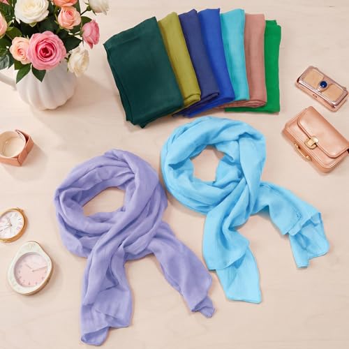 Patelai 9 Pieces Women's Cotton Scarves Lady Light Soft Fashion Solid Scarf Wrap Shawl, Candy Color - color: Fresh