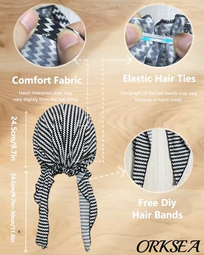 Chemo Headwear for Women Pre-Tied Head Scarf Headwraps Soft Turbans Cancer Hats Chemo Beanie Coverings Scarves - color: Black Stripe