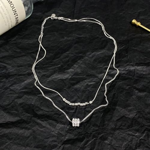 Gold Necklaces for Women Gifts - 14K Gold Plated Necklace for Women Necklaces for Her Tiny Fashion Jewelry for Teens，for Women Friends Jewelry Gifts，Necklace Gold Jewelry Birthday Gifts - style: Double layered diamond circle necklace