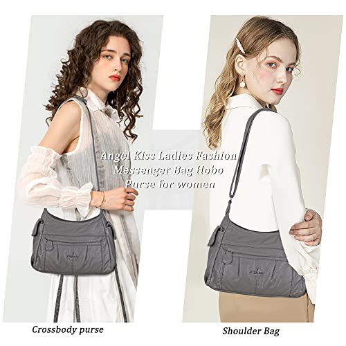 Angel Kiss Crossbody Bags for Women, Ladies Shoulder Handbags and Purses Medium Faux Leather Pocketbooks | Ladies - color: 130grey