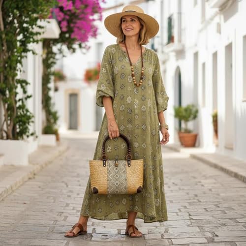 Straw Bag for Women, Summer Beach Handmade Rattan Tote Bag, Boho Retro Straw Woven Handbag, Large Beach Vacation Bag (Natural)
