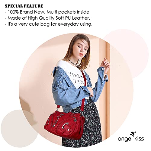 Angelkiss Hobo Purses and handbags for Women Satchel Handbag Women Purses Large Daily Shoulder Bags | Purses - color: Red