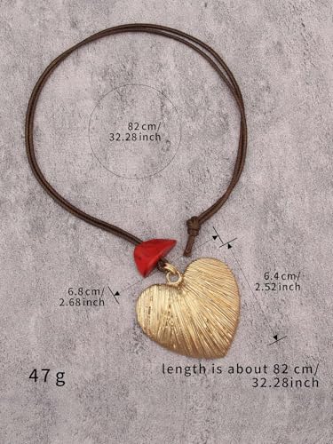 JAOYU Boho Necklace for Women Large Pendant Necklace Boho Long Choker Leather Gold Necklace Vintage Earthy Jewelry Trendy - style: Hippie Choker Necklaces
