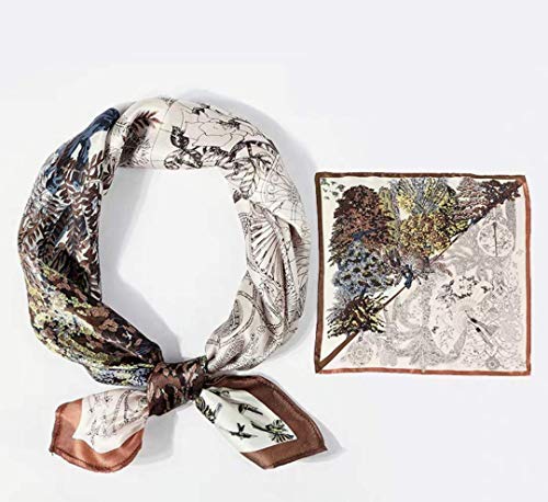 ANDANTINO 100% Mulberry Silk Scarf -21” Square Neckerchief with Gift Packed - color: Forest